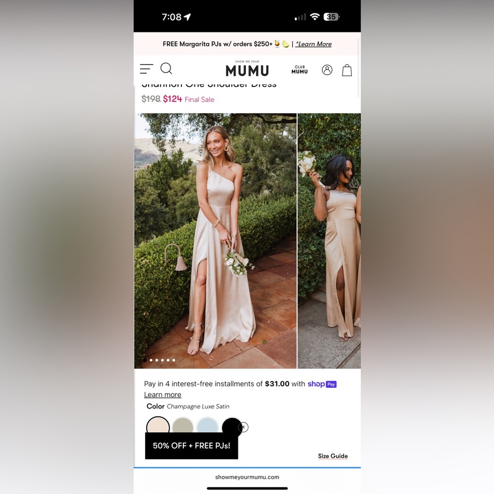 Show Me Your MuMu Champagne One Shoulder Maxi Dress
